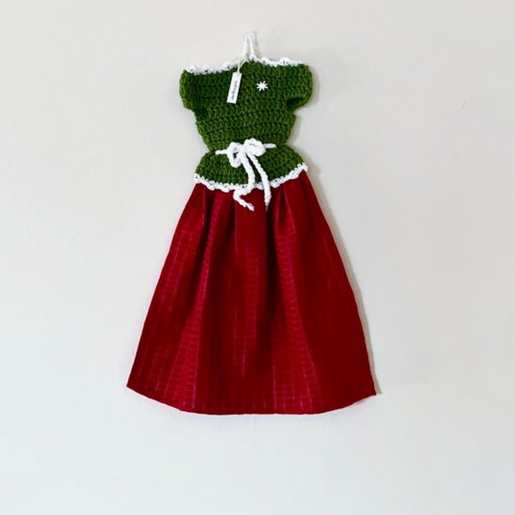 Crochet dress shape dish towels set, Valentine Gift set, Crochet Kitchen Decor - Picture 11 of 11